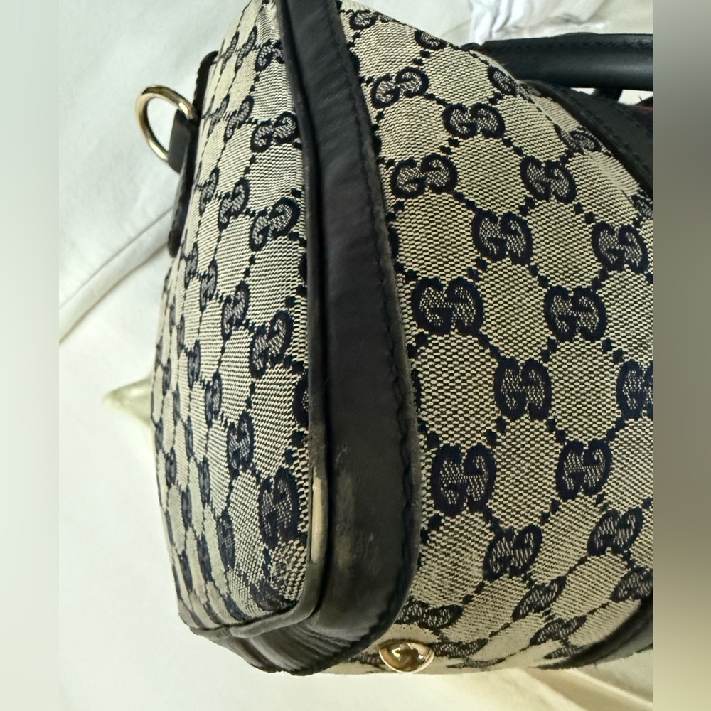 Gucci Blue and Red Striped Boston Bag - Picture 9 of 17